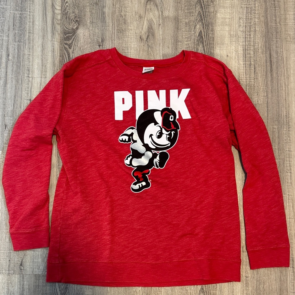 PINK Victoria's Secret Red Graphic Sweater